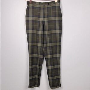 Burns women's size 8 plaid academia wool blend ankle vented pants